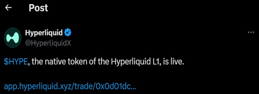 hyperliquid tweet