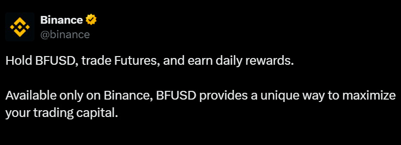 Binance presenta BFUSD: un activo de margen con recompensas pasivas diarias