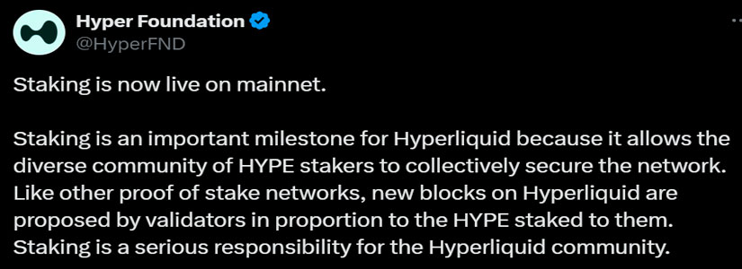 Hyperliquid lanza el staking en la red principal: un paso importante para los poseedores de tokens HYPE