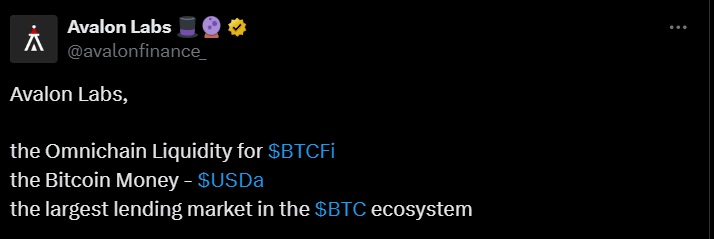 avalon labs tweet 