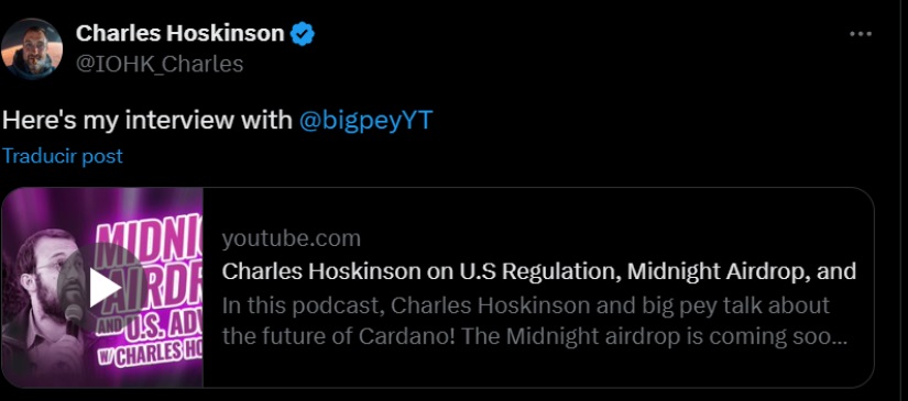 hoskinson tweet cardano ripple