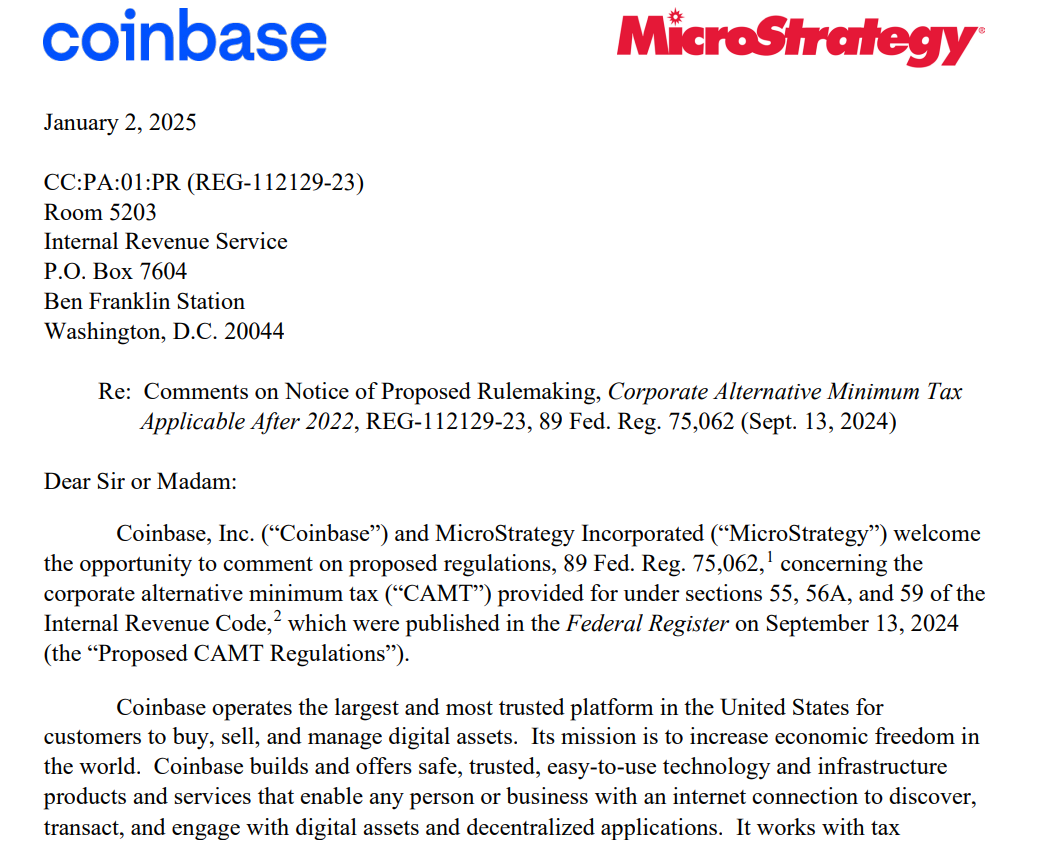 microstrategy coinbase post