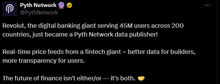 Revolut Pyth Tweet