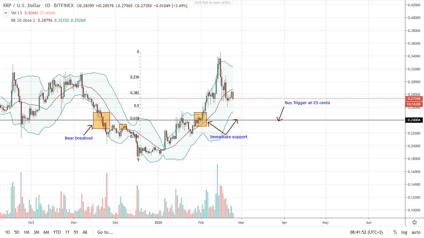 grafico de precios de Ripple  24/02/2020