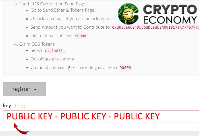 paso 10 registro wallet eos