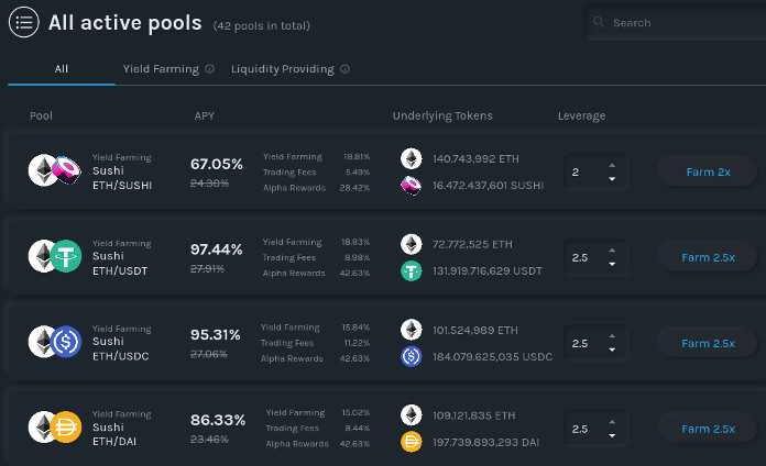 pools Alpha homora