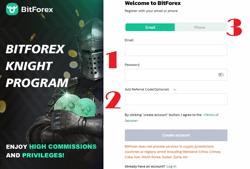 bitforex review register