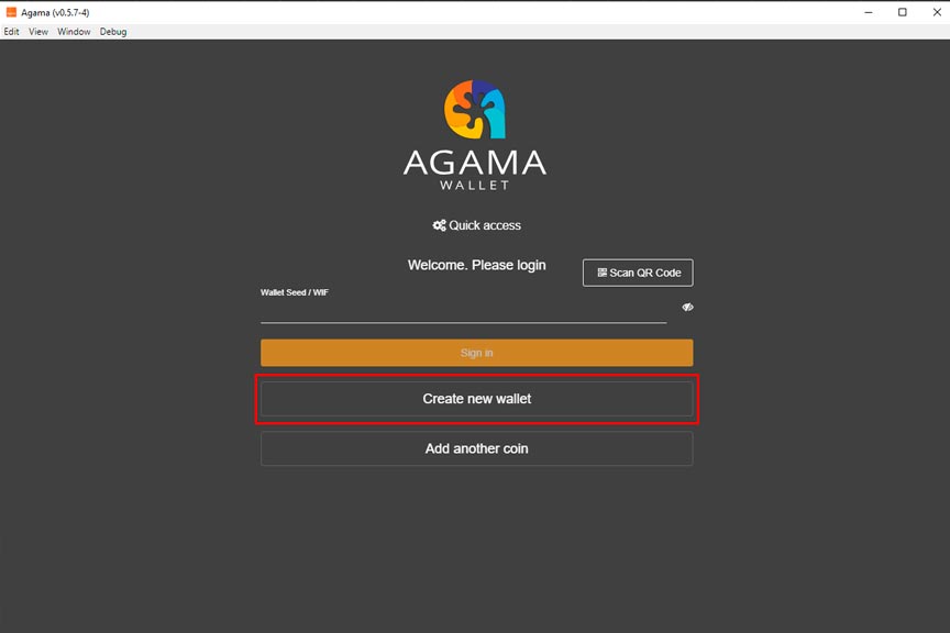 agama - 3-create-wallet