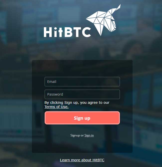 hitbtc new account